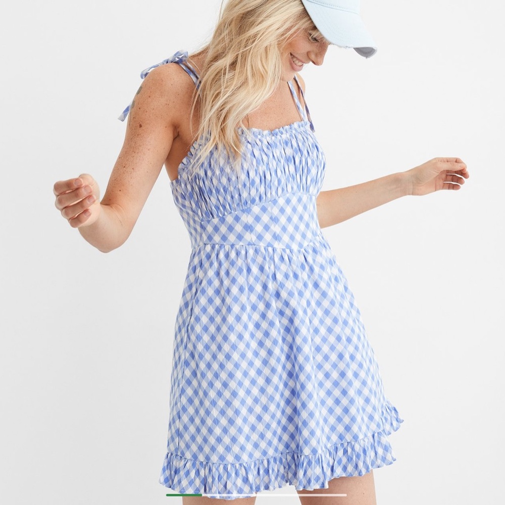 Aerie Corset Mini Gingham Dress
